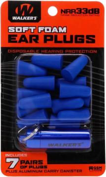 Walkers Soft Foam Blue Ear Plugs 7-Pair